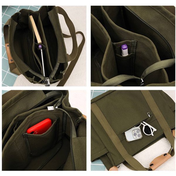 Canvas Crossbody Tote Bag