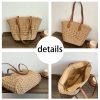 Straw Summer Large Shoulder Tote Beach Bag
