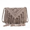 Jute Straw cotton tassel shoulder cross-body bag