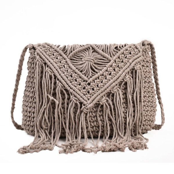 Jute Straw cotton tassel shoulder cross-body bag