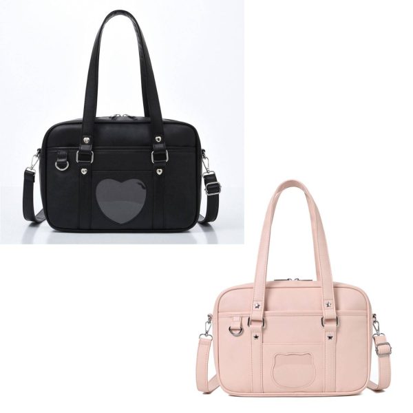 Cute square PU Leather Handbag Tote Bag