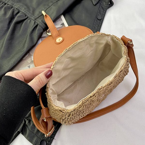PU Straw Crossbody Bag