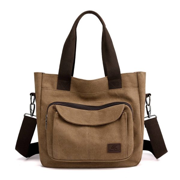 Women's Canvas Shoulder Handle Work Crossbody Bag