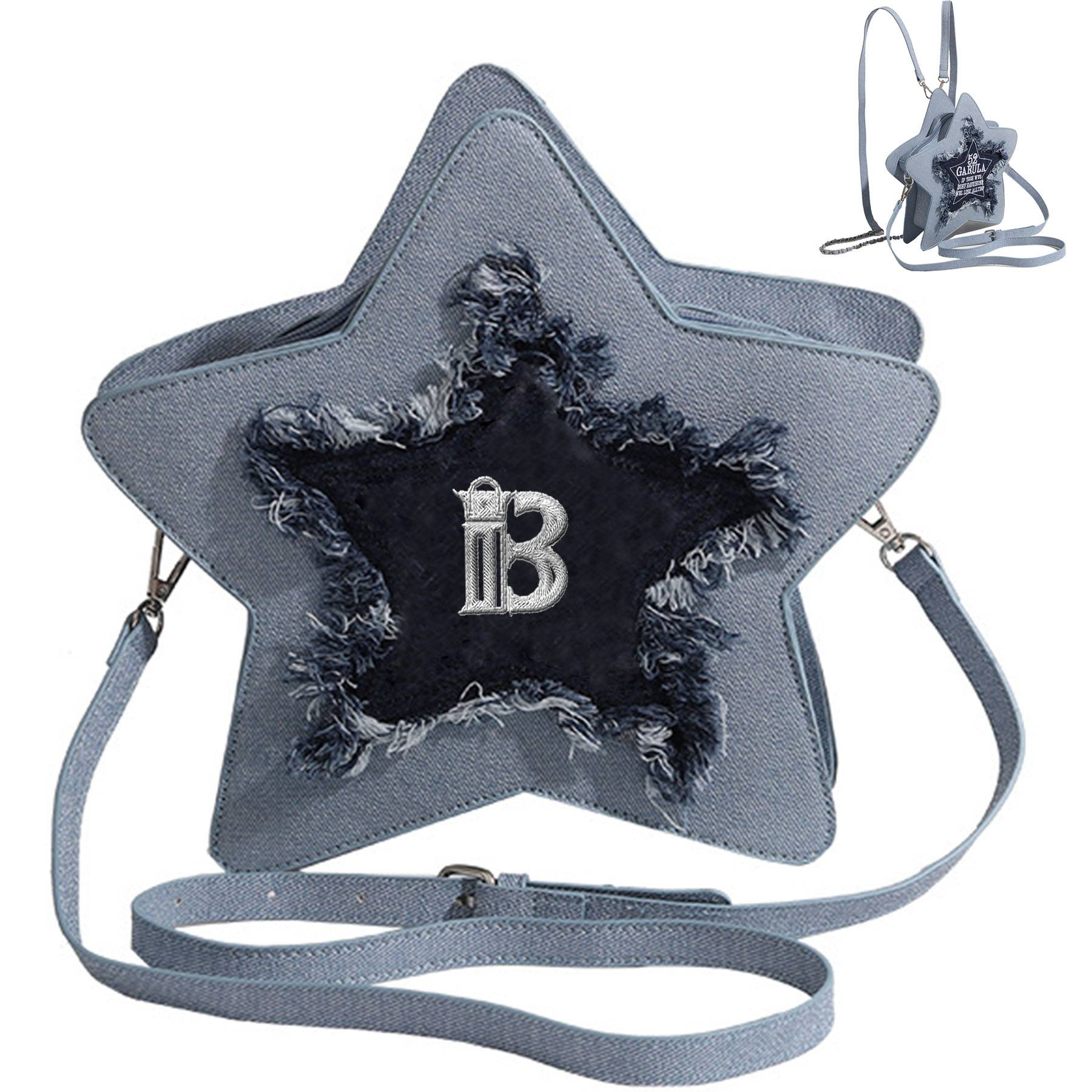 PVC Pentagram Shaped Crossbody Bag Backpack