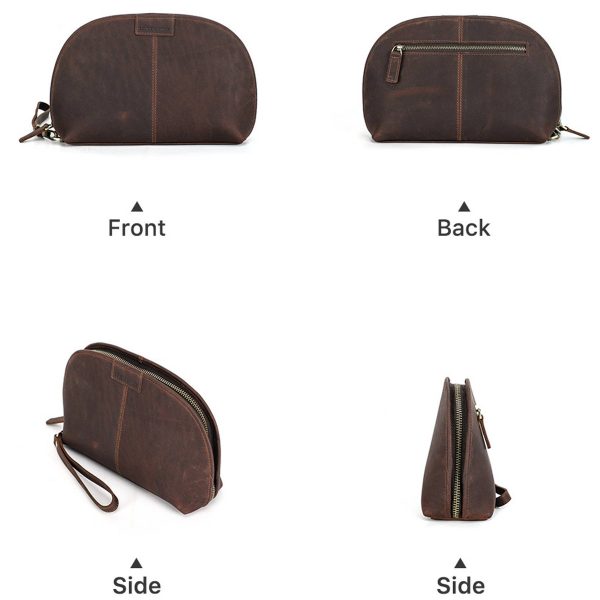 Genuine Leather Wear-resistant meniscus Storage Wallet Men