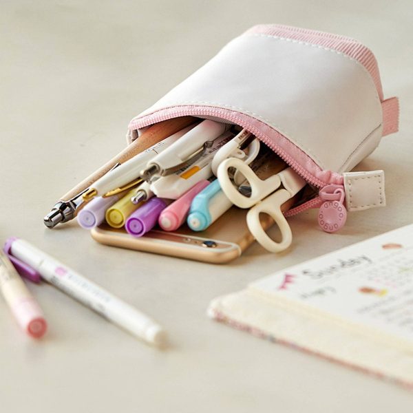 PU Corduroy Expandable Pen Case