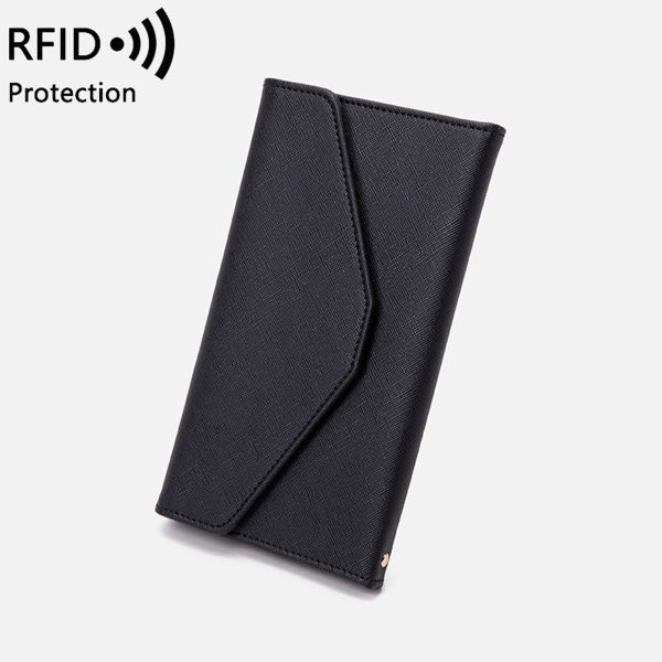 PU leather RFID multifunctional passport wallet for women