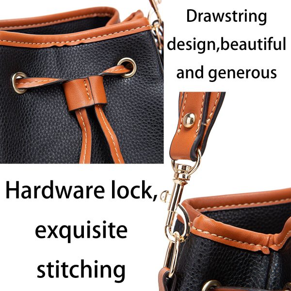 PU Large capacity cross-body bucket bag