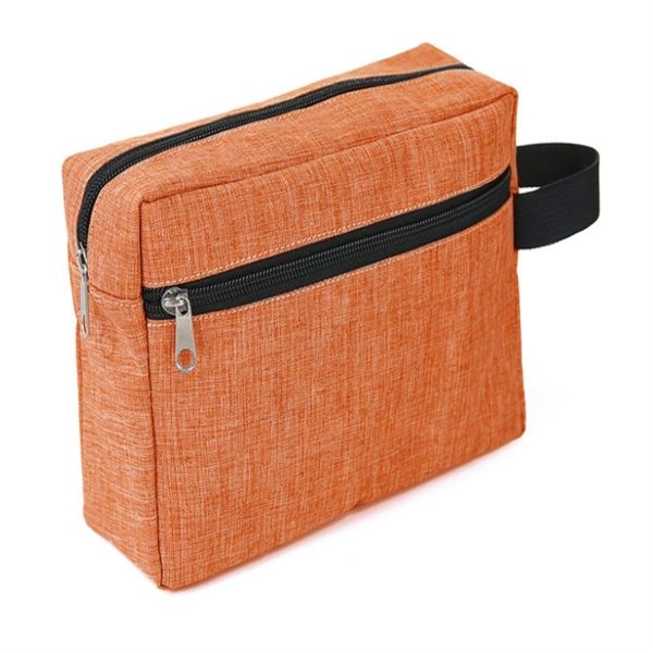 Handheld double layered women's makeup bag