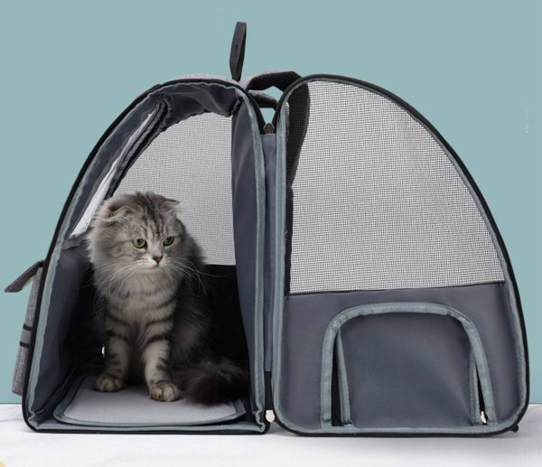 Oxford Pet Backpack Carrying Cart with Casters