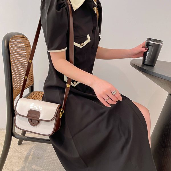 Solid-Color Single-Shoulder Small Square Bag