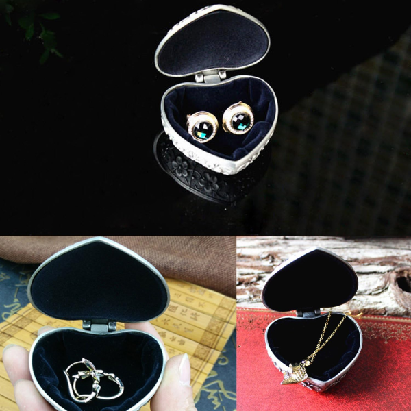 Classic Vintage Antique Heart Shape Jewelry Box