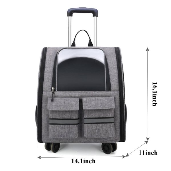 Oxford Pet Backpack Carrying Cart with Casters