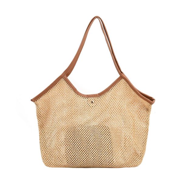 Jute Straw Woven Tote Bag, Handmade Weaving Shoulder Bag