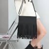 PU leather Fringe Hobo Tassel crossbody bag for Women