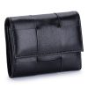 Genuine Leather Stylishly woven short coin purse