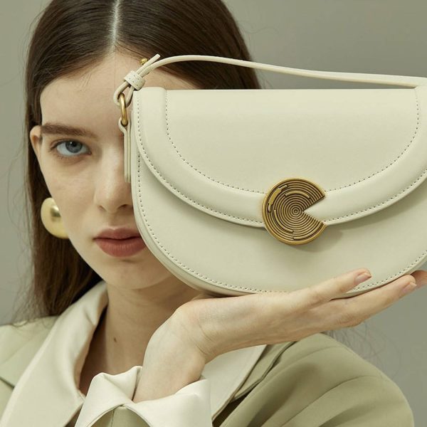 Genuine Leather Saddle Tote Bag