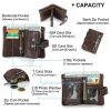 Genuine Leather Large Capacity Bifold Anti theft Wallet Men