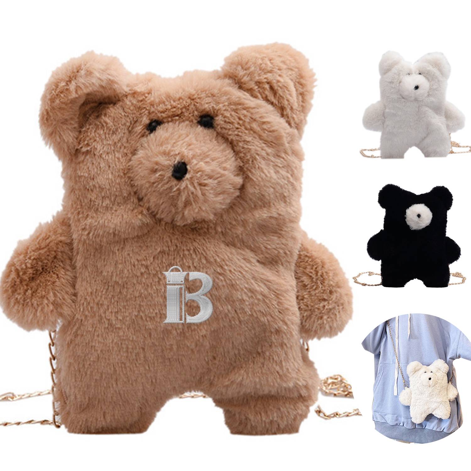 Large capacity bear shoulder crossbody bag