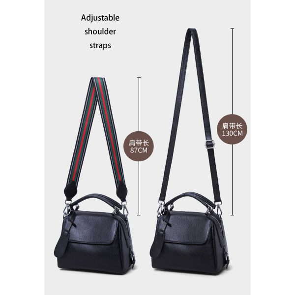 Genuine Leather Small Crossbody Satchel Handbag for Women