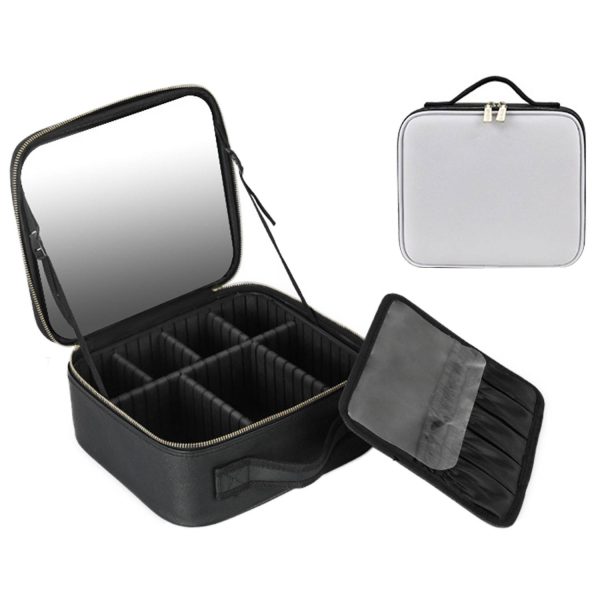 PU Leather Makeup Bag with Mirror