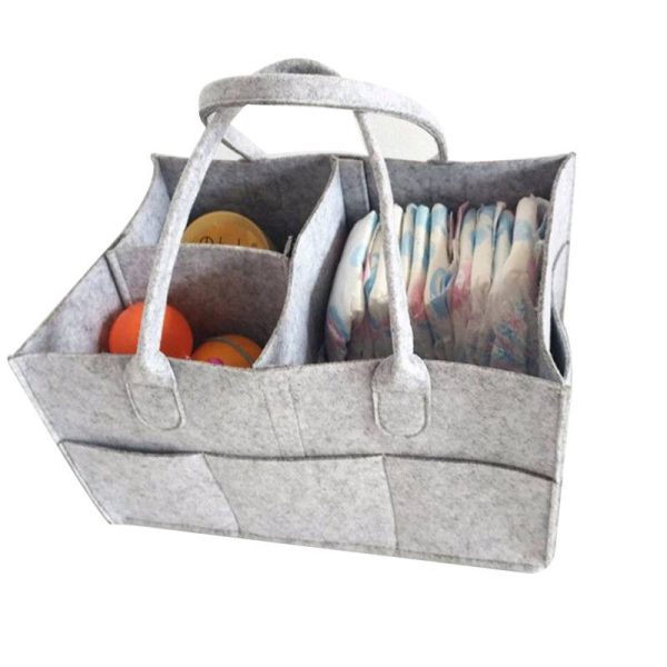 Felt Baby Diaper Caddy Organizer Tote Bag