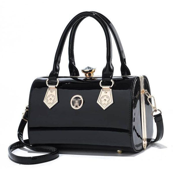 PU Leather Top Handle Crossbody Bag