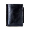 Genuine Leather Waterproof Large capacity three fold wallet