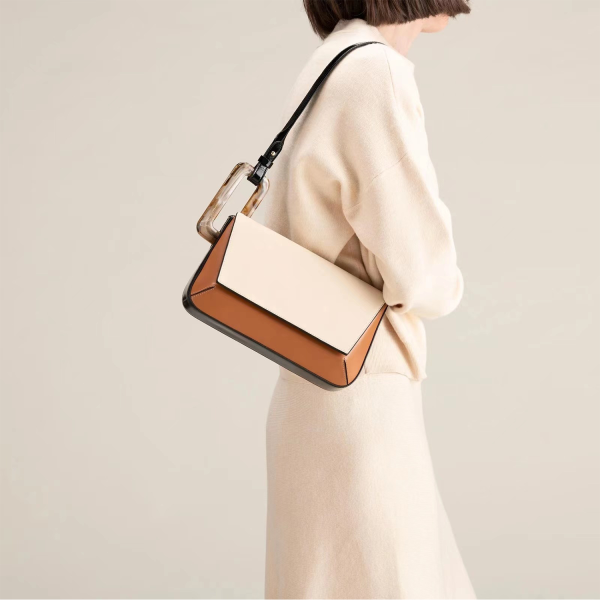 Splicing small square tote bag