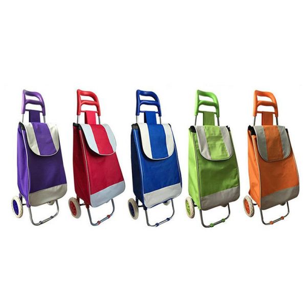 Foldable Shopping Cart For Groceries With Wheels And Bag