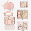 Portable Leather Jewelry Storage Box with Lock and Handle