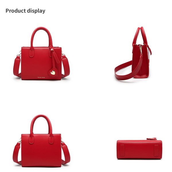 Red Pu Leather married messenger bag For women