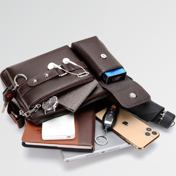 Retro Multi-pocket Shoulder Bag For Men And Women