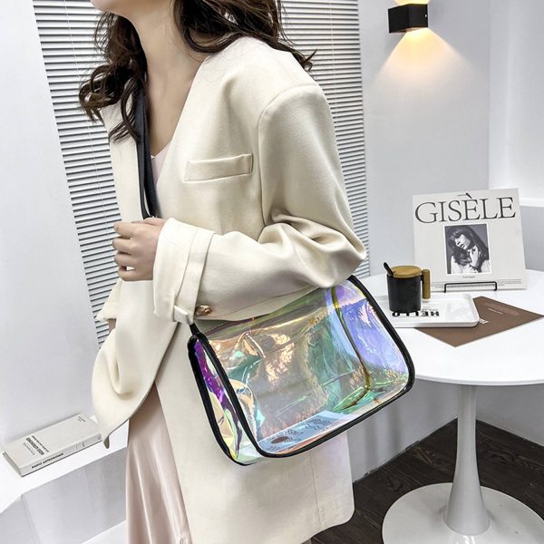 Laser PVC square crossbody bag