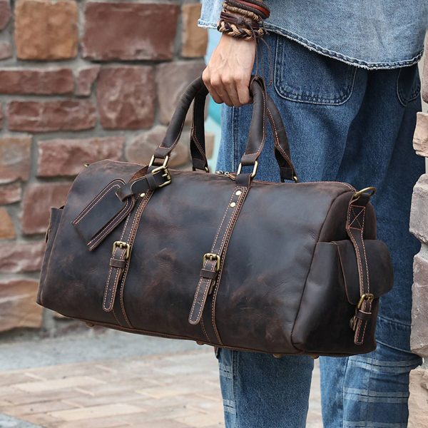 Large Leather Duffle Bag