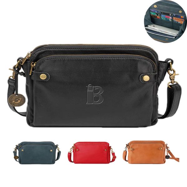 PU Leather 3 Layer Crossbody Bag