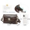 Genuine Leather Combination lock crossbody Messenger bag