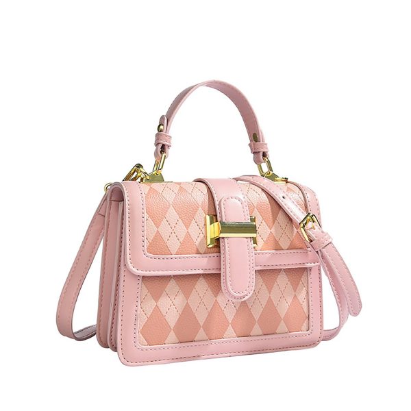 PU Leather Trendy Diamond Lattice Handbag for Women