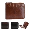 Men's PU Leather Bifold Zipper Wallets