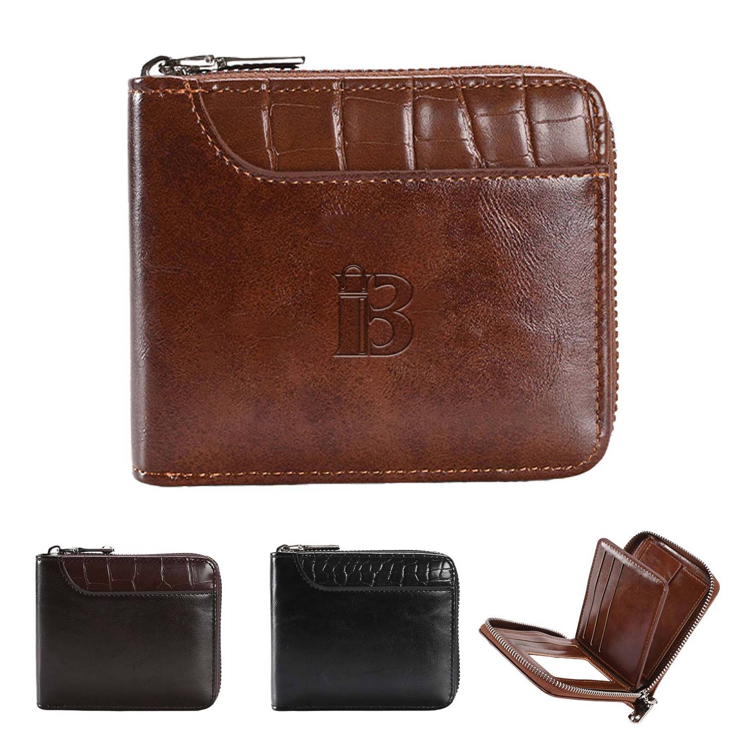 e084b7d2-1875-4253-888f-78d905b539f7_LC058-JG.jpg Men's PU Leather Bifold Zipper Wallets