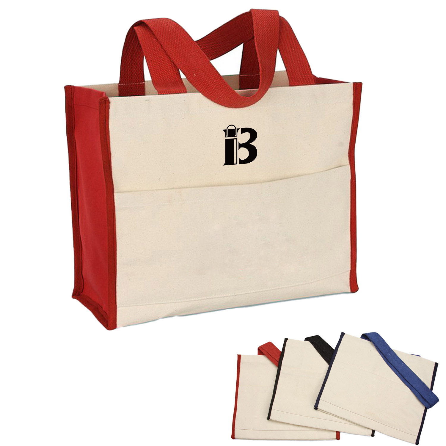 Cotton canvas grocery tote bag