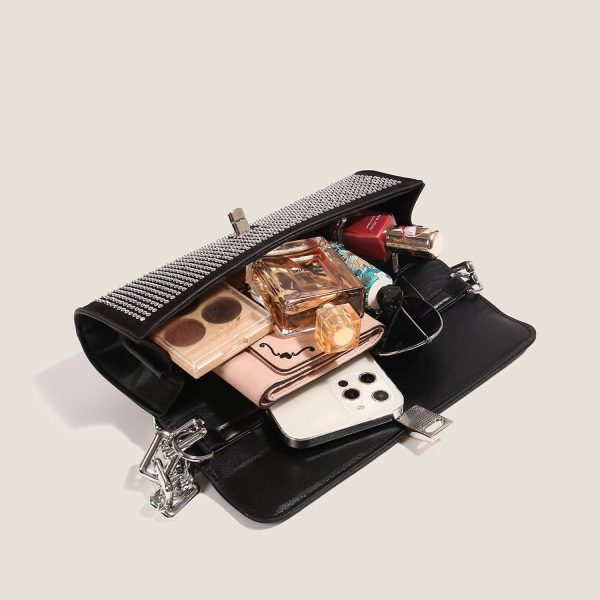PU chain underarm shoulder tote bag