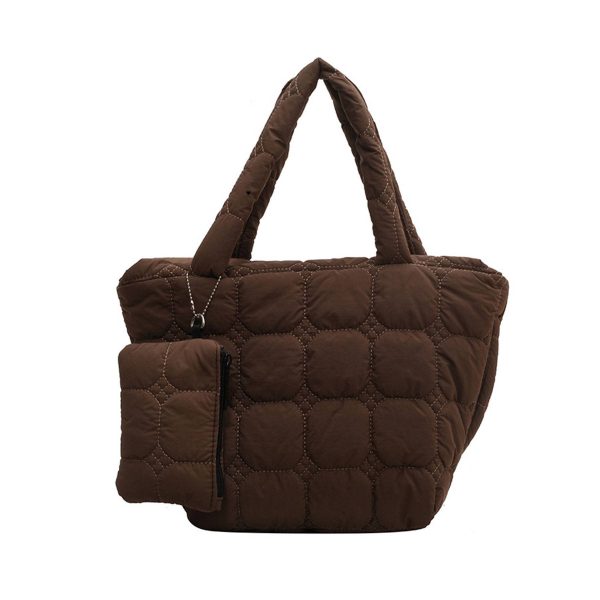Nylon fluffy tote bag