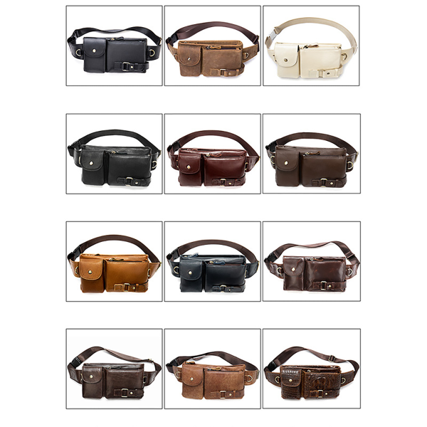 Custom Top-Layer Cowhide Leather Fanny Pack