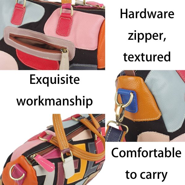 Genuine Leather Geometric colourful contrast cross-body bag