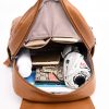 Large Capacity PU Leather Anti-theft Travel Backpack