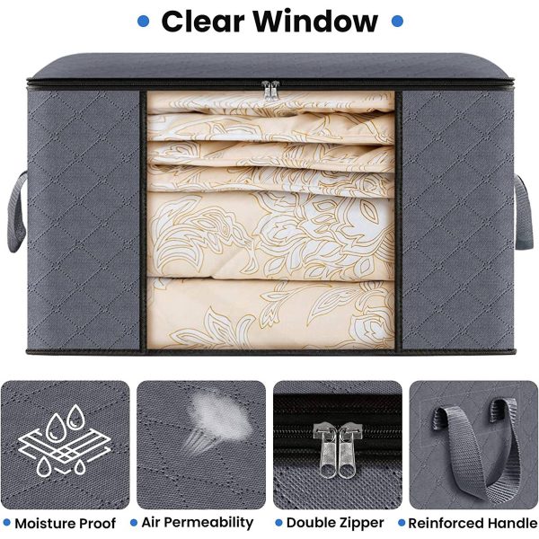 6 Pack Clothes/Blanket Foldable Storage Bags Box