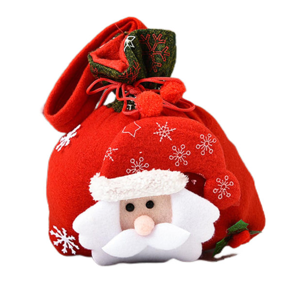 3D Designs Flannel Decoration Christmas Drawstring Gift Bags