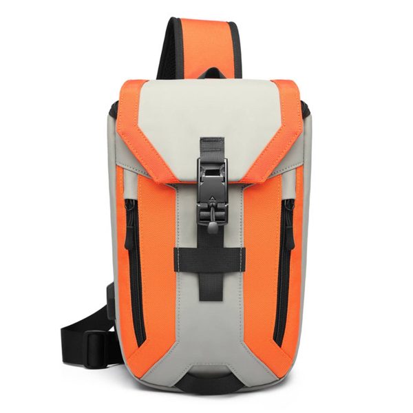 Oxford Waterproof Crossbody Sling Bag With USB Charging Port
