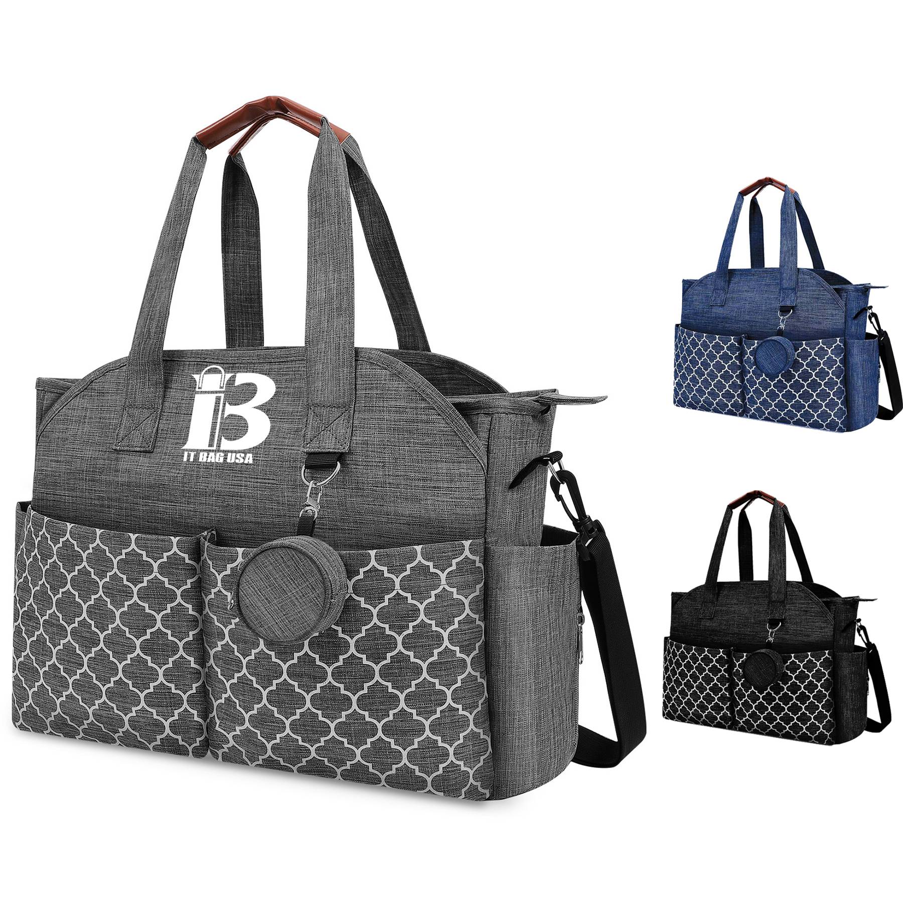 Polyester Large Capacity Diaper Tote Mommy Cross-body Bag